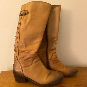 Lucky Brand Tall Distressed Boots w/ side zipper